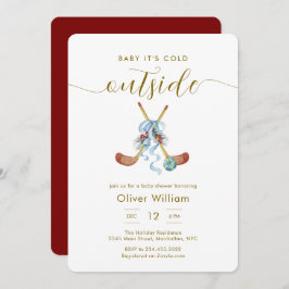 Convite Baby It's Cold Outside All Star Hockey Baby Shower