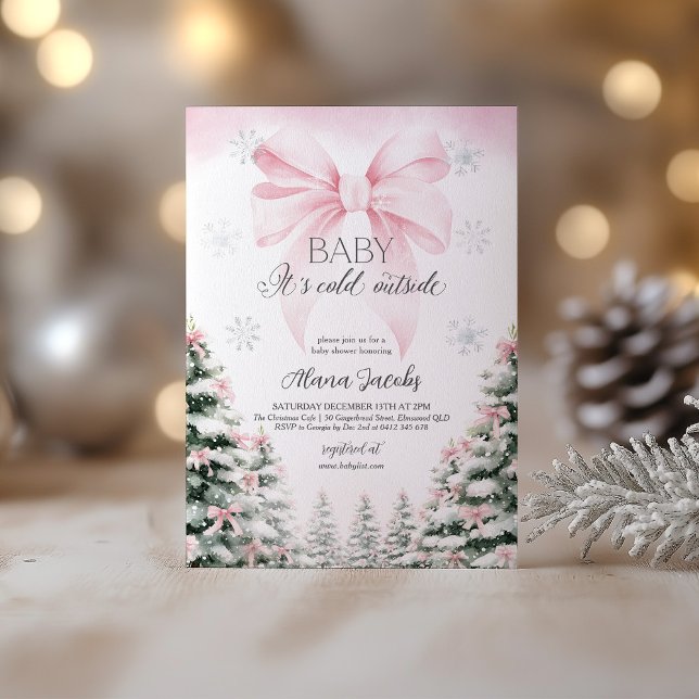 Convite Baby Its Cold Outside Baby Shower Christmas Tree (Baby its Cold Outside | Christmas tree Baby Shower)