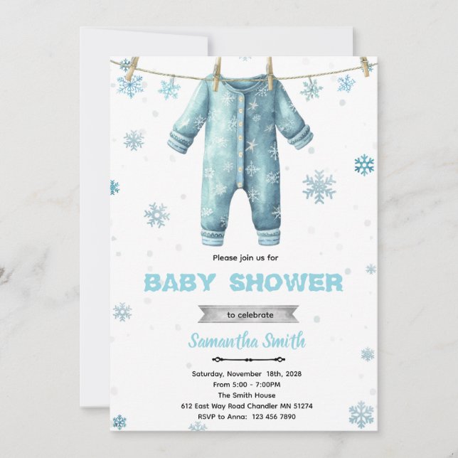 Convite Baby Its Cold Outside Baby Shower Invitation (Frente)