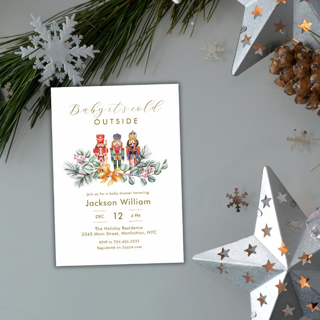 Convite Baby It's Cold Outside Nutcracker Baby Shower (Baby It's Cold Outside Nutcracker Baby Shower Invitation)