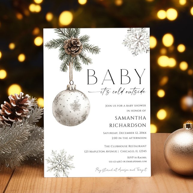 Convite Baby it's cold outside rustic boho baby shower (Criador carregado)