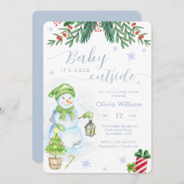 Convite Baby It's Cold Outside Snowman Baby Shower