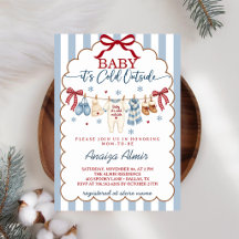 Baby It's Cold Outside Winter Blue  Baby Shower