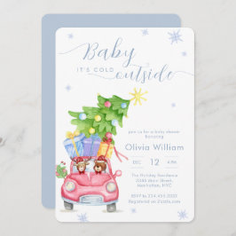 Convite Baby It's Cold Outside Woodland Animal Baby Shower