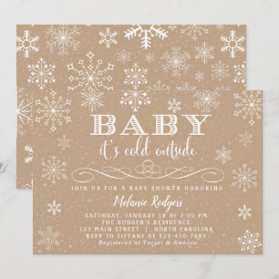 Convite Baby It's Fold Outside Snow Chá de fraldas Invite
