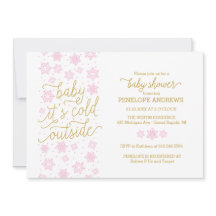 Baby It's Fold Outside Winter Chá de fraldas Invit