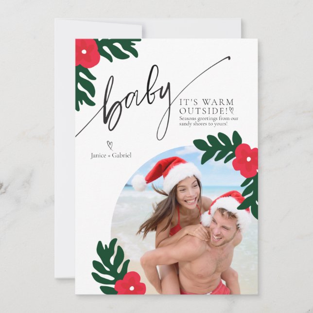 Convite Baby It's Warm Outside Christmas Photo Card (Frente)