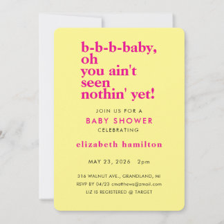 Convite BABY LOVE! Bold Cream Gold Baby Shower Invitation