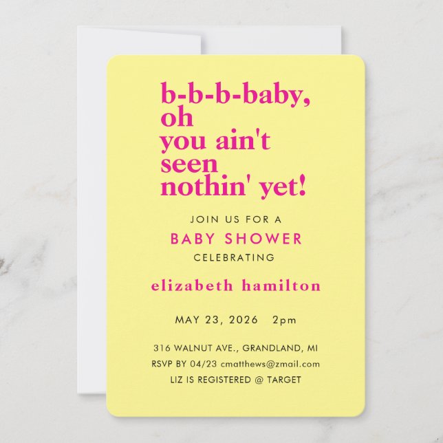 Convite BABY LOVE! Bold Cream Gold Baby Shower Invitation (Frente)