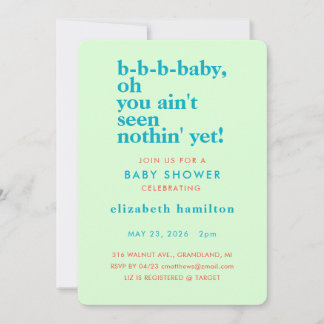 Convite BABY LOVE! Bold Cream Gold Baby Shower Invitation