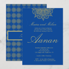 Convite Baby Naming Hindu Namkaran Ceremony Blue