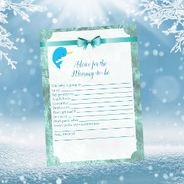 Convite Baby Narwhal Advice Para Jogo De Chá de fraldas De