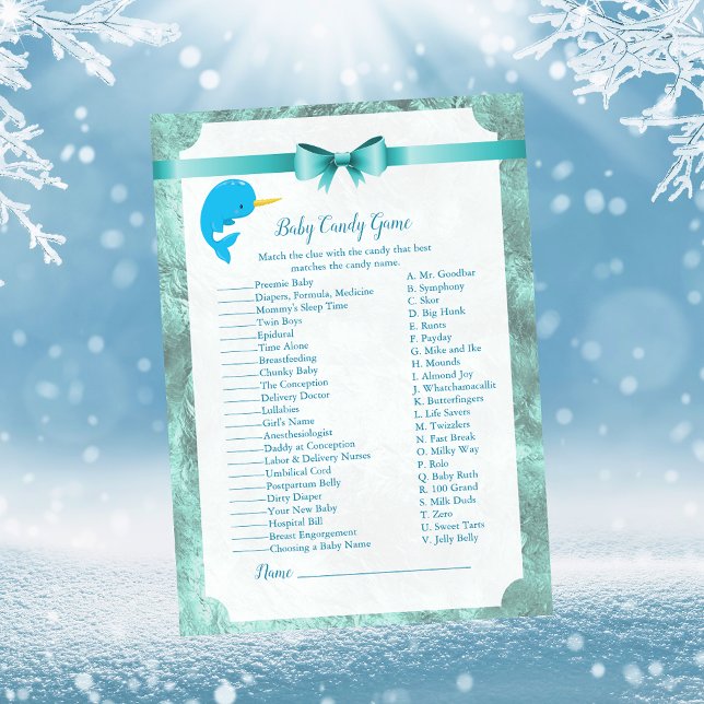 Convite Baby Narwhal Jogo de Chá de Doces Bebês (Criador carregado)