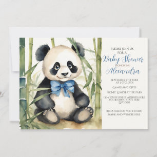 Convite Baby Panda Boy Barly Wait Chá de fraldas
