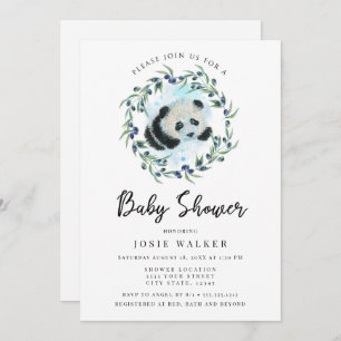 Convite Baby Panda, Chá de fraldas
