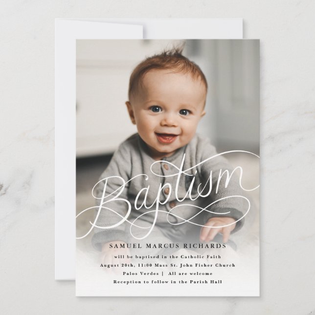 Convite Baby Photo Baptism (Frente)