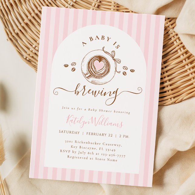 Convite Baby Pink Coffee Baby Shower Invitation (Criador carregado)