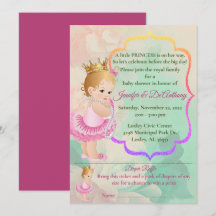 Baby Princess Watercolor Chá de fraldas