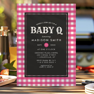 Convite Baby Q Barbeque Rustic Country Chá de fraldas