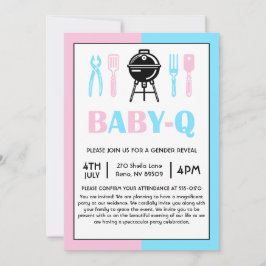 Convite Baby Q Gender Reveunch
