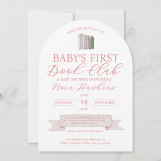 Convite Baby’s First Book Club Baby Shower Invitation