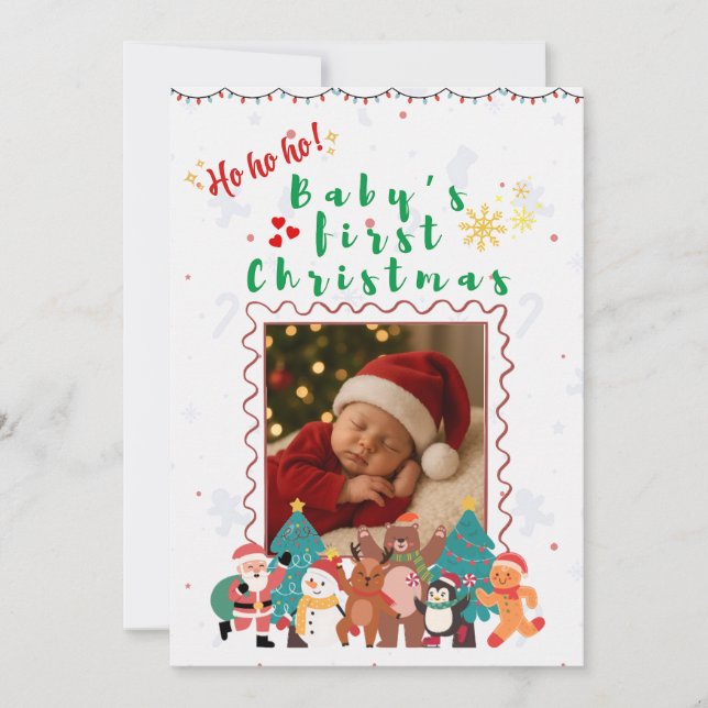 Convite Baby’s First Christmas Personalized  (Frente)