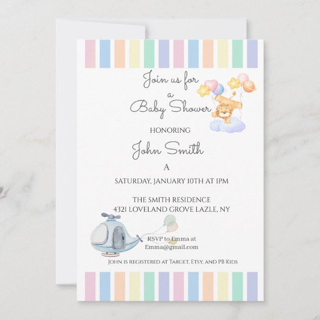 CONVITE BABY SHOWER (Frente)