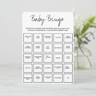 Convite Baby Shower Bingo Cards, Unique Prefilled Baby Bin