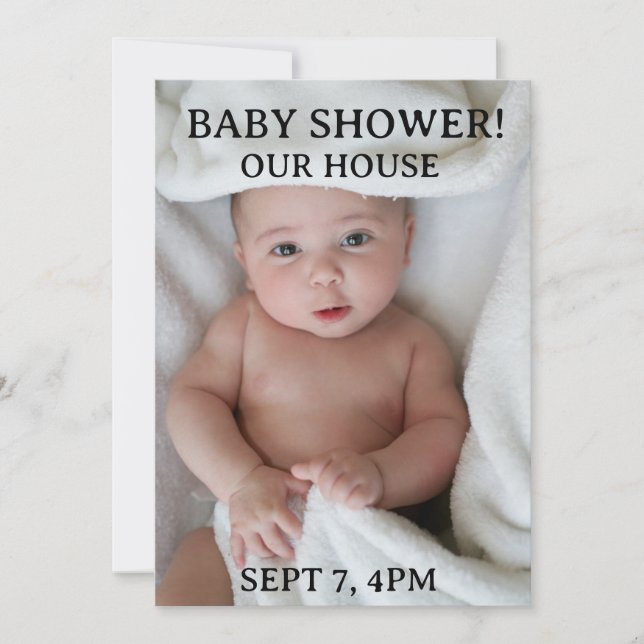 CONVITE  BABY SHOWER CUSTOM PHOTO INVITATIONS (Frente)
