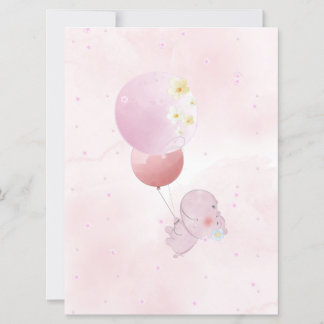 CONVITE BABY SHOWER CUTE HIPO. FOR BABY GIRL