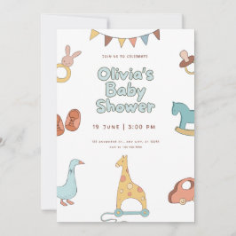 Convite Baby Shower Floral Elegant Invitation Design