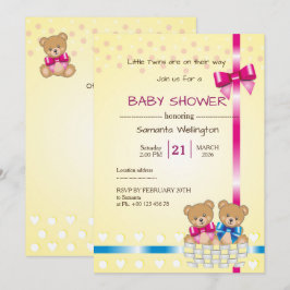Convite baby shower for TWINS