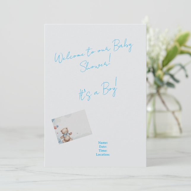 Convite Baby Shower invitation (Em pé/Frente)