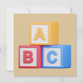 Convite Baby Shower Invitation- Alphabet Blocks