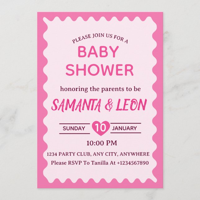 Convite Baby Shower Invitation Card (Frente)