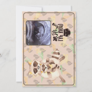 Convite Baby Shower Invitation Custom Photo Raccoons Brown