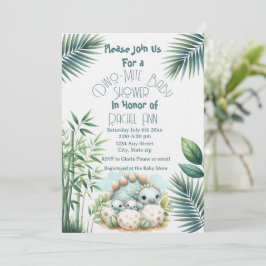 Convite Baby Shower Invitation Dinosaur Dino Mite Party