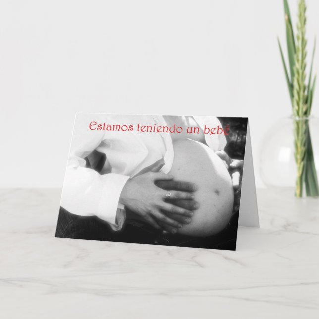 Convite Baby shower invitation Expecting a baby SPANISH (Frente)