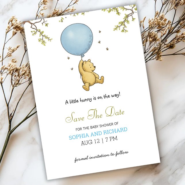 Convite Baby shower invitation featuring a cute bear  (Criador carregado)