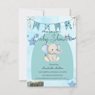 Convite Baby Shower Invitation for Boy –Customizable