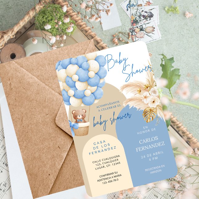 Convite Baby Shower Invitation for Boy–Customizable (Criador carregado)