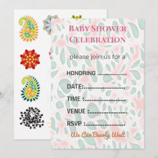 Convite Baby Shower Invitation Gender Reveal | Modern