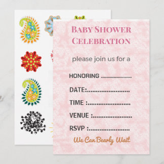 Convite Baby Shower Invitation Gender Reveal | Modern