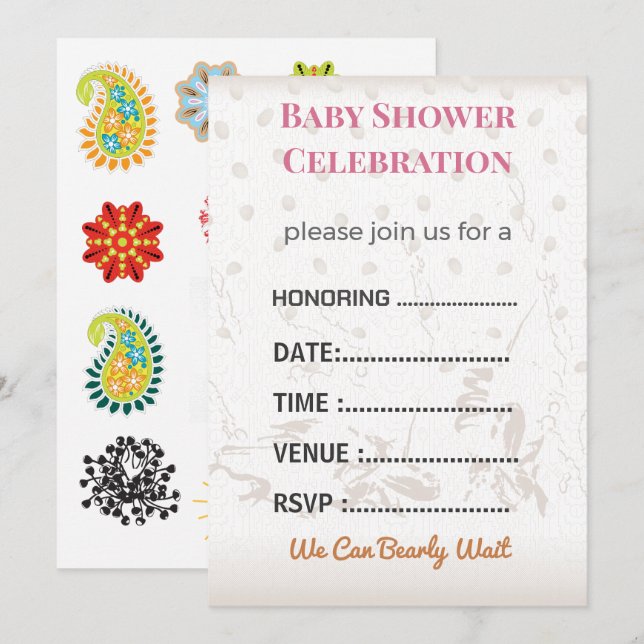 Convite Baby Shower Invitation Gender Reveal | Modern (Frente/Verso)