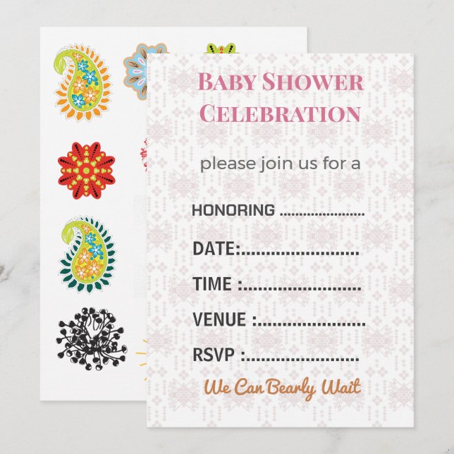 Convite Baby Shower Invitation Gender Reveal | Modern (Frente/Verso)