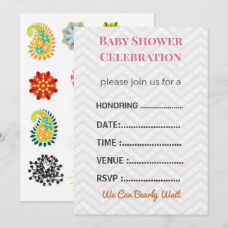 Convite Baby Shower Invitation Gender Reveal | Modern