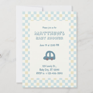Convite Baby Shower Invitation | Toy Car for Baby Boy