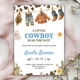 Convite Baby shower invitation with a cowboy theme