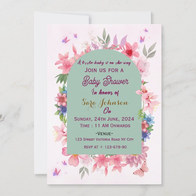 Convite Baby Shower Invitations  (Frente)
