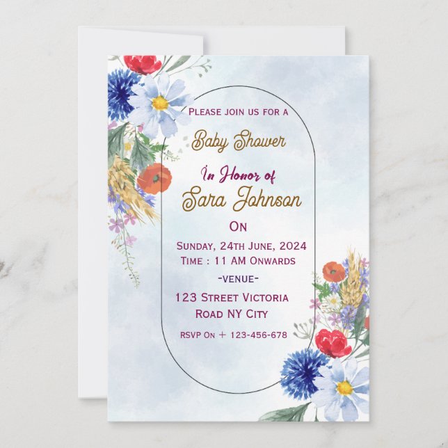 Convite Baby Shower Invitations  (Frente)
